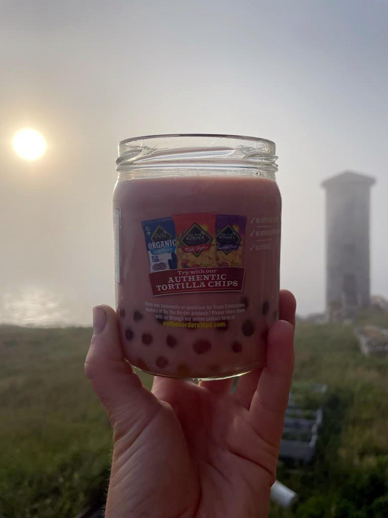 Relaxing with some Boba by the sea